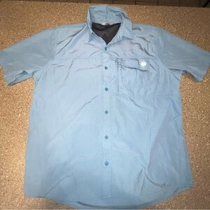 Wrangler Men's Light Blue Short Sleeve Button Down Shirt